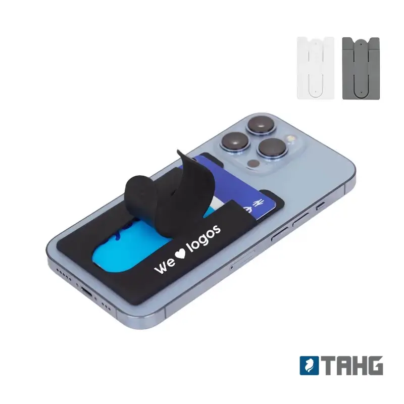 Card Holder Stop silicona con soporte plegable personalizado con logo empresa - Merchandising corporativo Chile