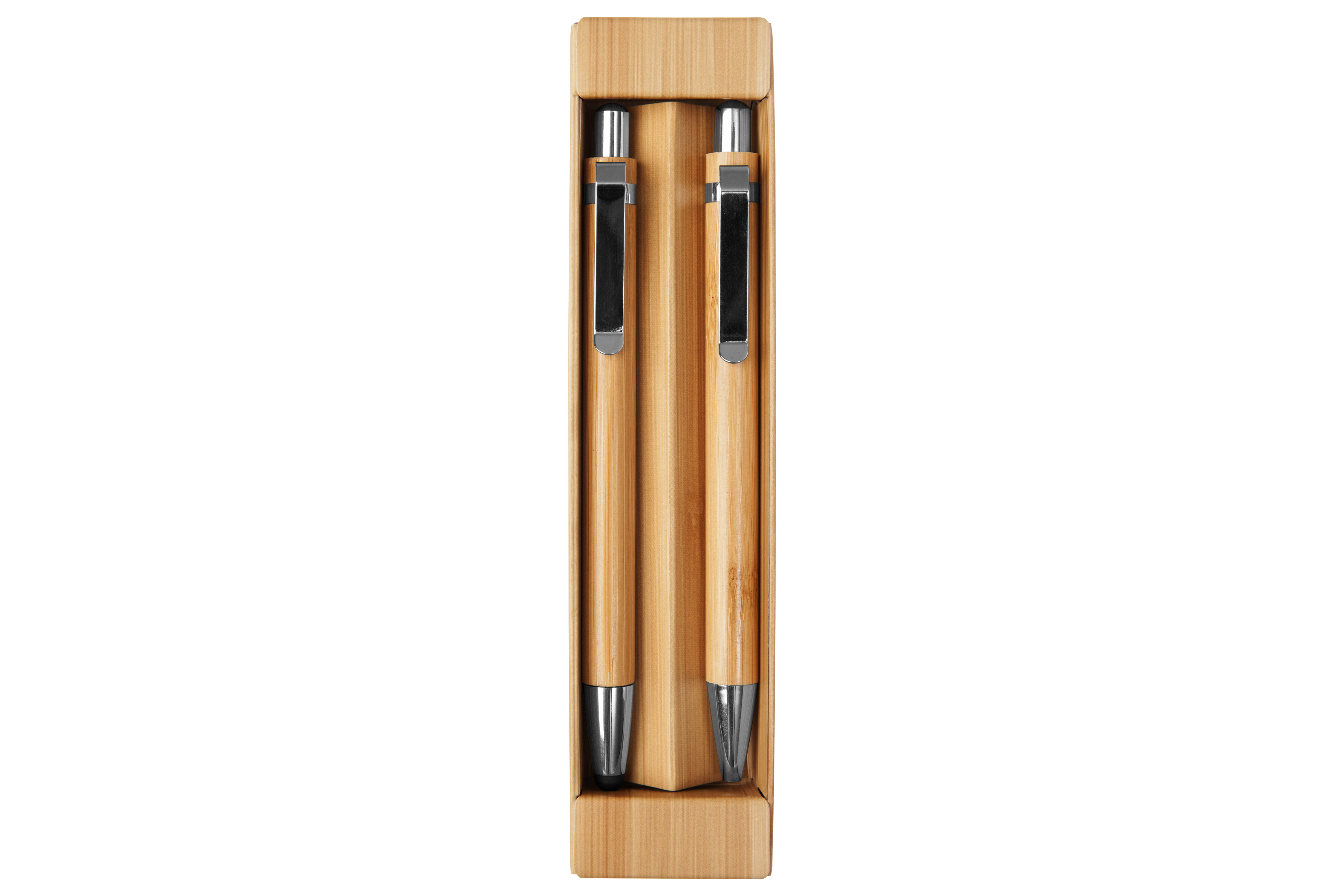 Set De Boligrafo Y Lápiz Mecánico De Bambú Nagano personalizado con logo empresa - Kits de Escritura corporativo Chile