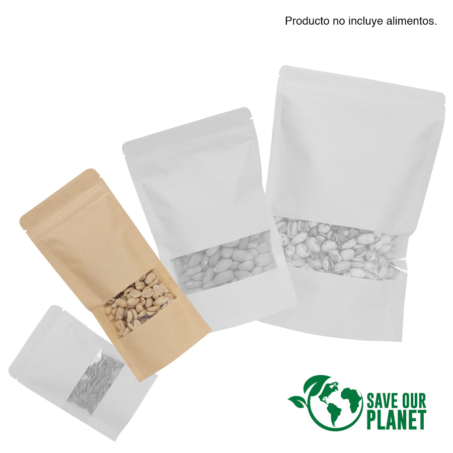 Bolsa Doypack 250ml De Papel Kraft, Para Alimentos personalizado con logo empresa - Bolsas de Papel corporativo Chile