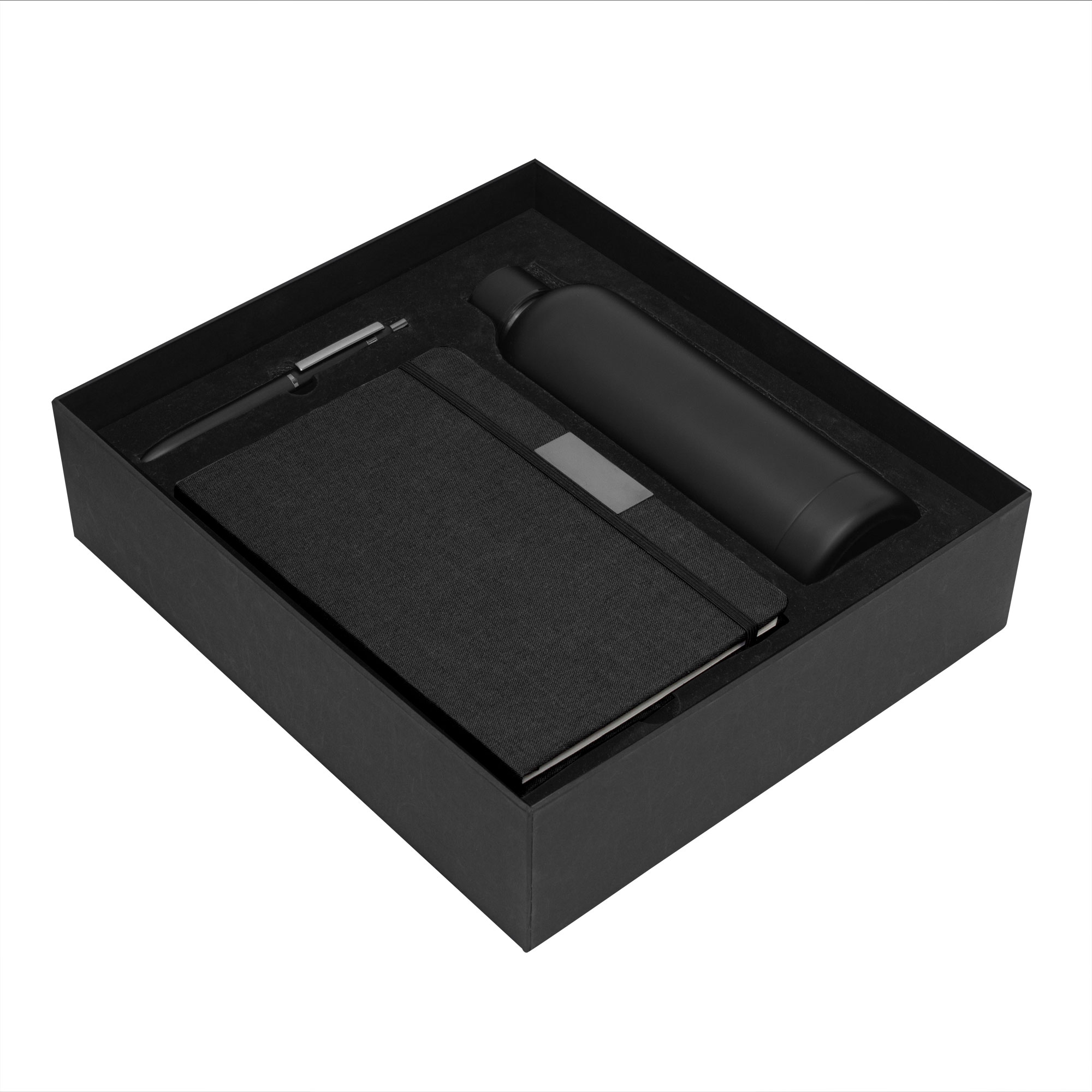 Set Ejecutivo Dark Box 500 ml aluminio personalizado con logo empresa - Kits de Escritura corporativo Chile