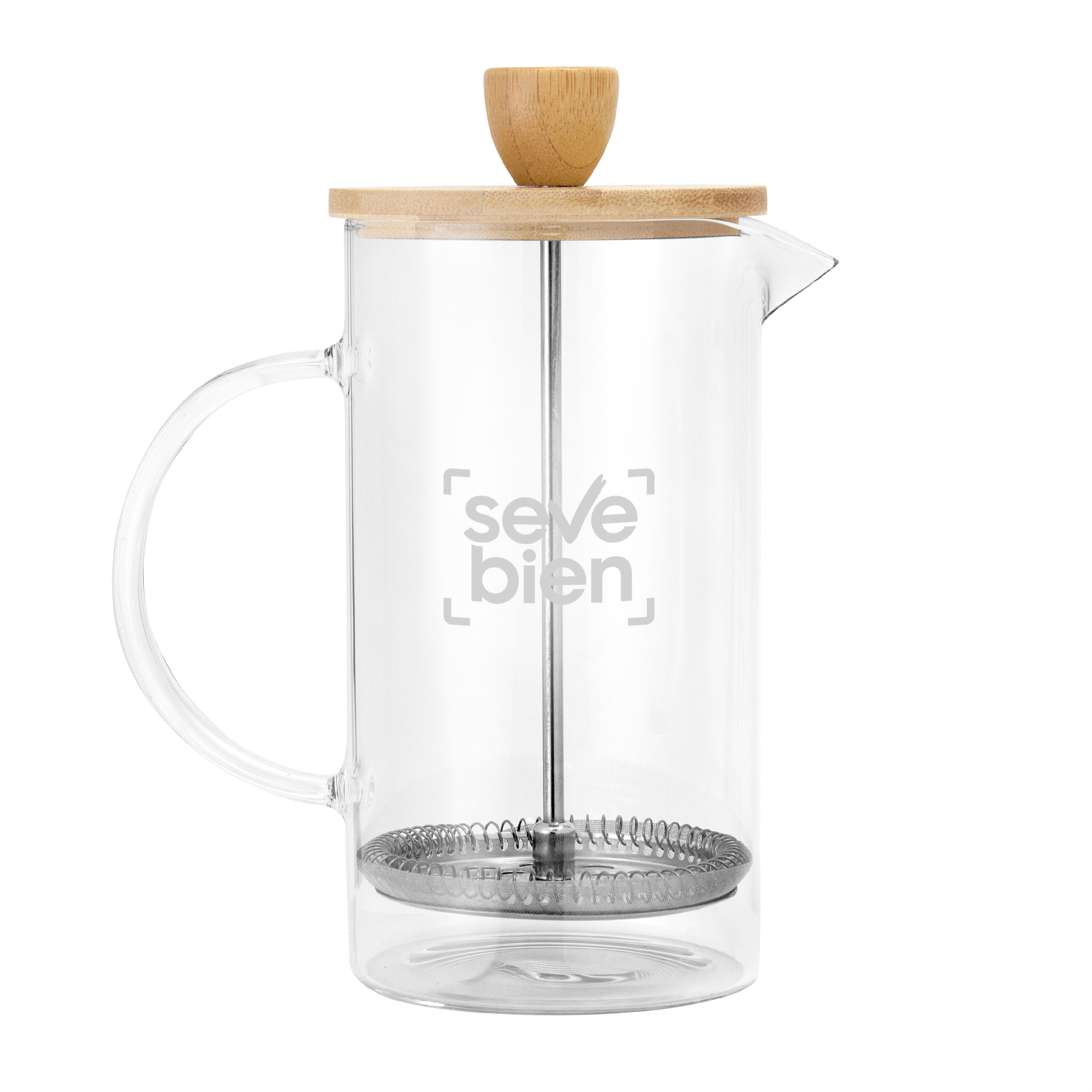 Cafetera Prensa Francesa Bambcoffee 600 ml bambú Cafetera Prensa Francesa Bambcoffee 600 ml bambú personalizado con logo empresa - Cocina y Mesa corporativo Chile