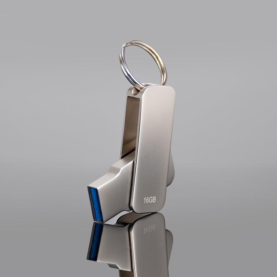 Usb 3.0 Pendrive Swivel 16 GB acero inoxidable personalizado con logo empresa - Almacenamiento corporativo Chile