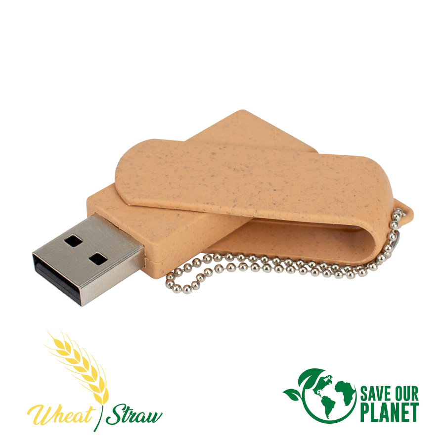 Usb Pendrive 16gb De Caña De Trigo 16GB plástico personalizado con logo empresa - Almacenamiento corporativo Chile